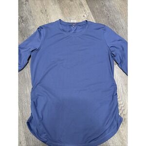 Calia by Carrie Underwood Everyday Blue Long Sleeve Ruched Shirt Large